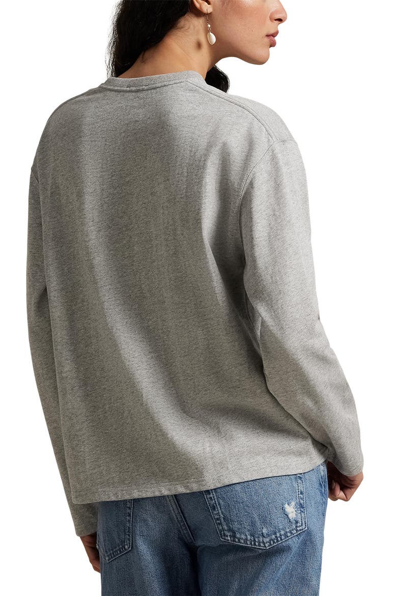 Long Sleeve Cotton Jersey T-Shirt, Alternate, color, COBBLESTONE HEATHER