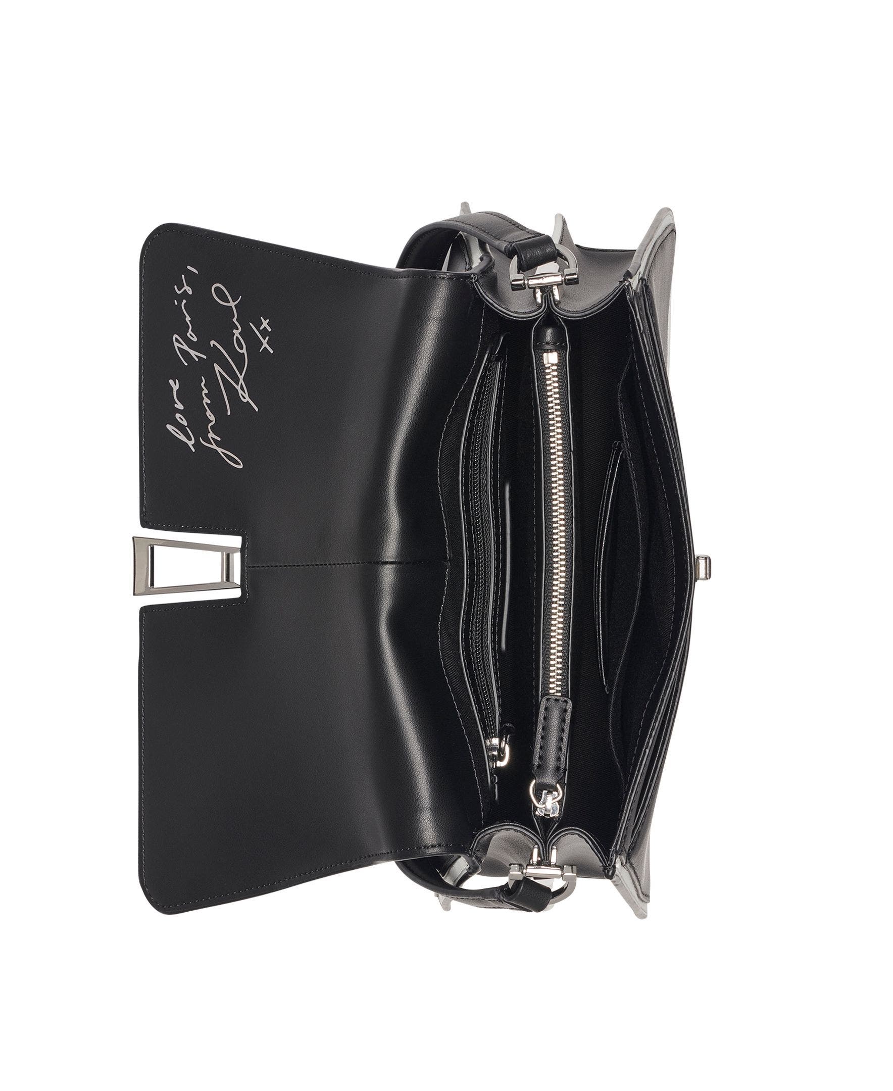 KARL LAGERFELD PARIS Mercerie  Shoulder, Alternate, color, Black/White