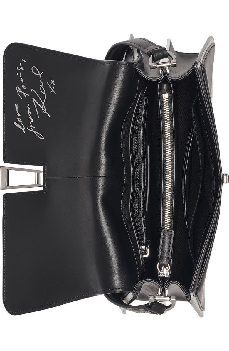 KARL LAGERFELD PARIS Mercerie Shoulder, Alternate, color, Black/White