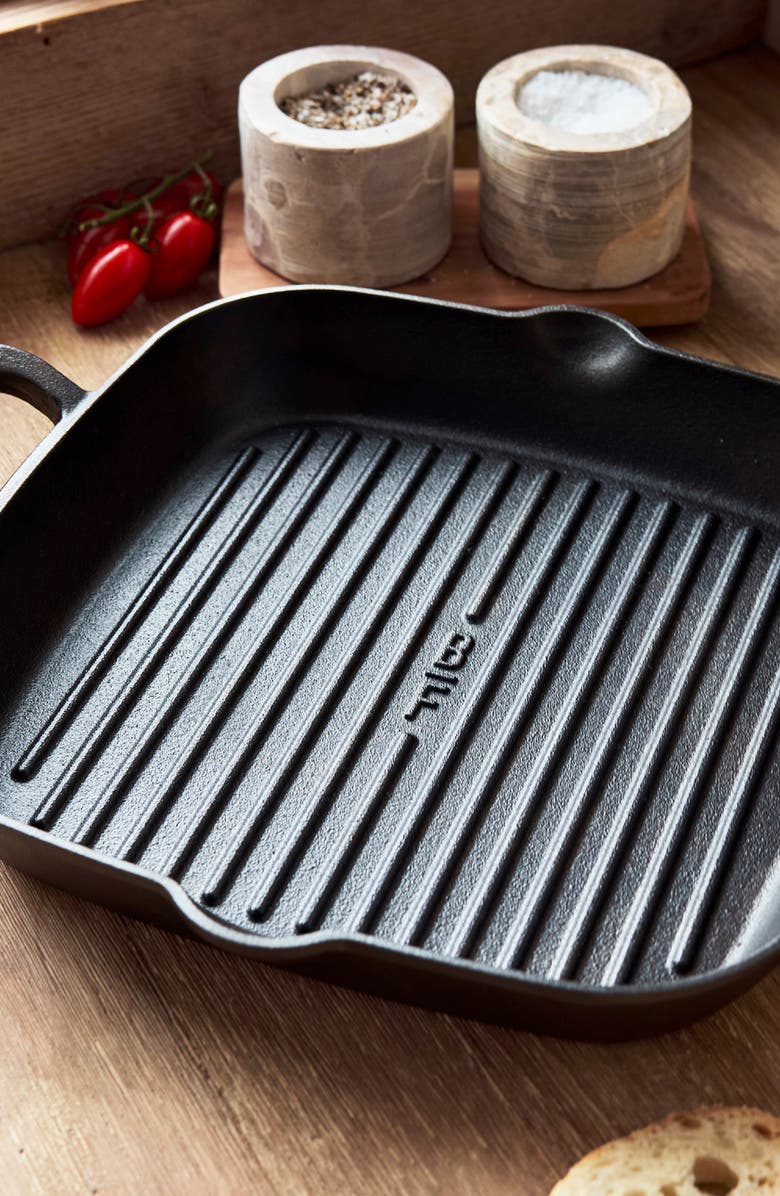 GreenPan x Bobby Flay 11" Cast Iron Square Grill Pan, Alternate, color, Black