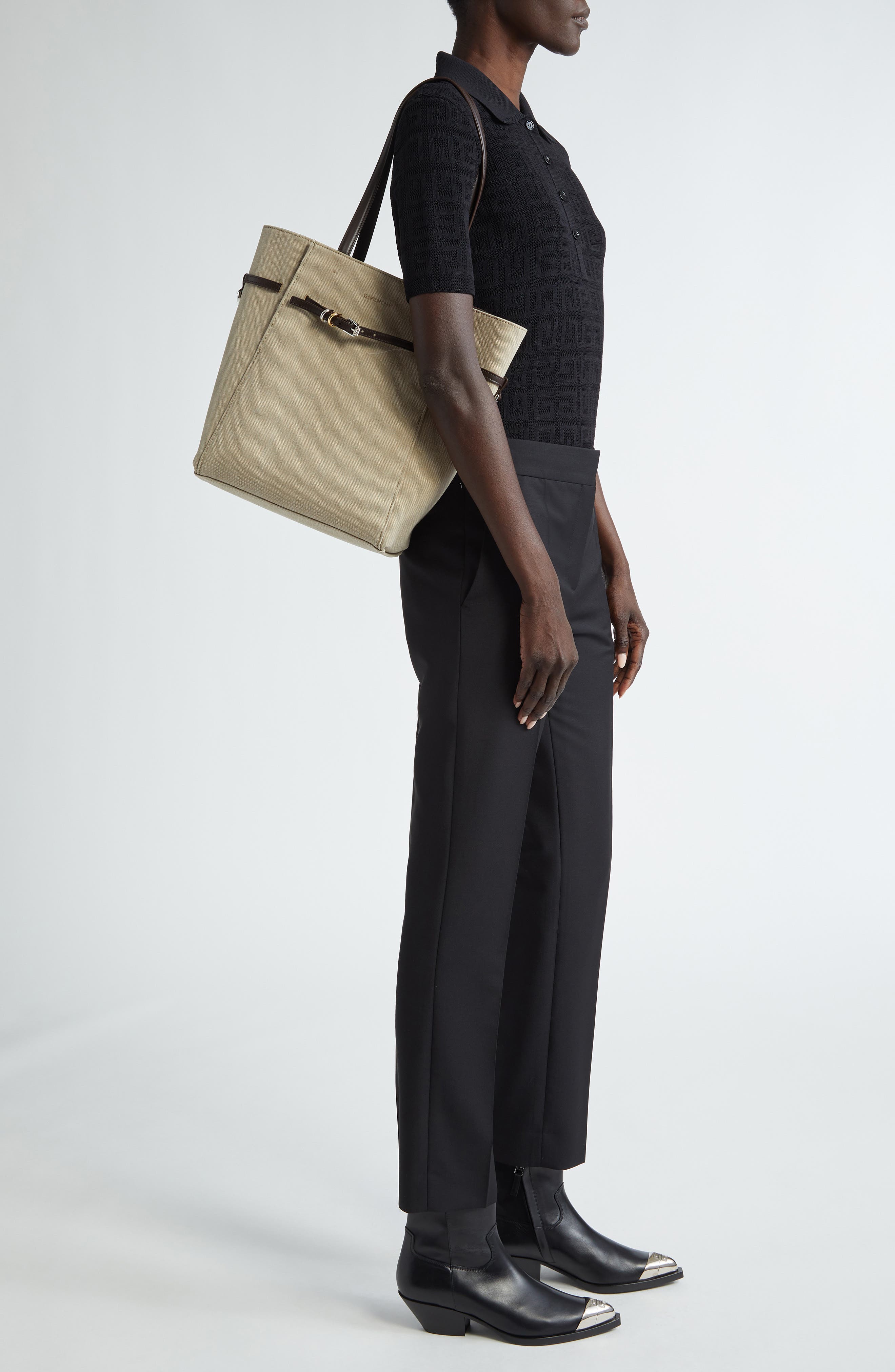 Givenchy Small Voyou Canvas Tote, Alternate, color, 