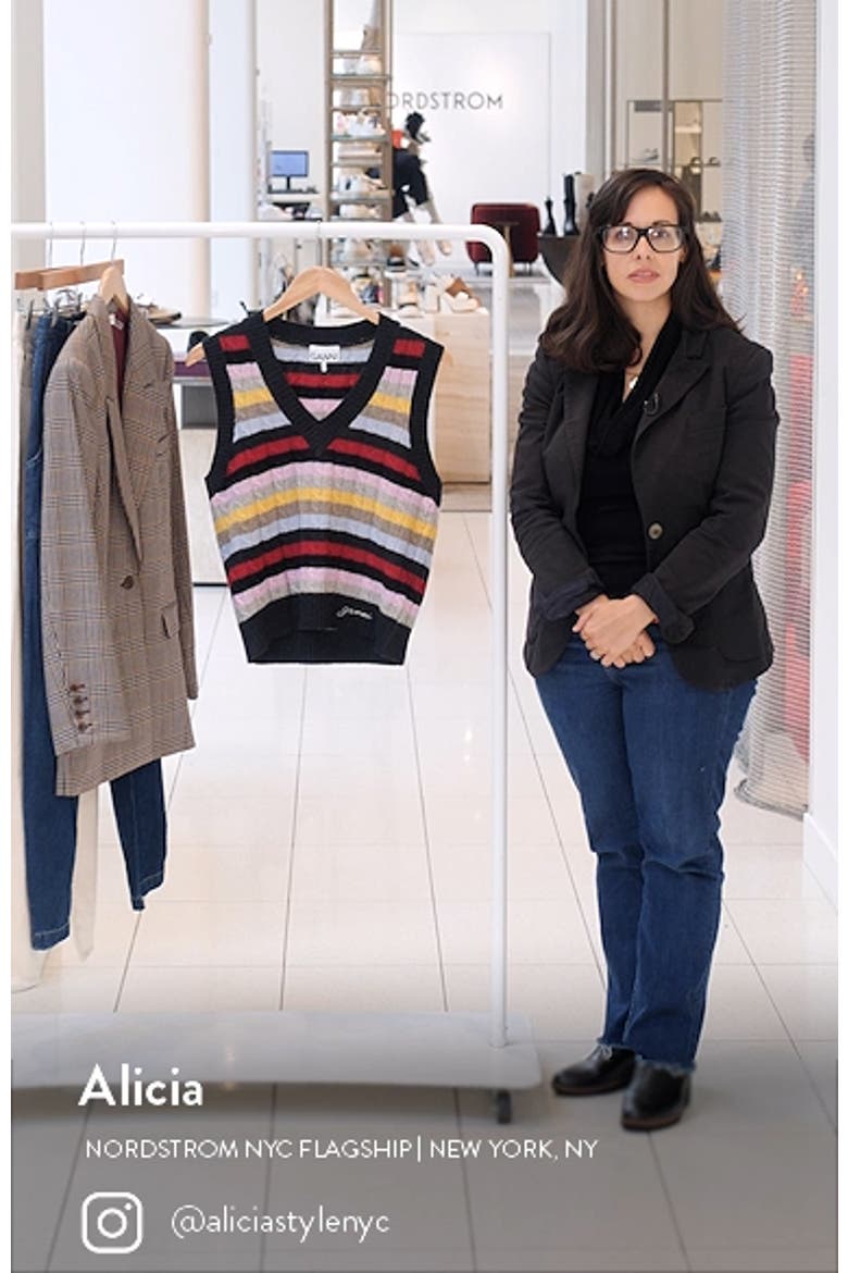 Stripe Wool Blend Sweater Vest video