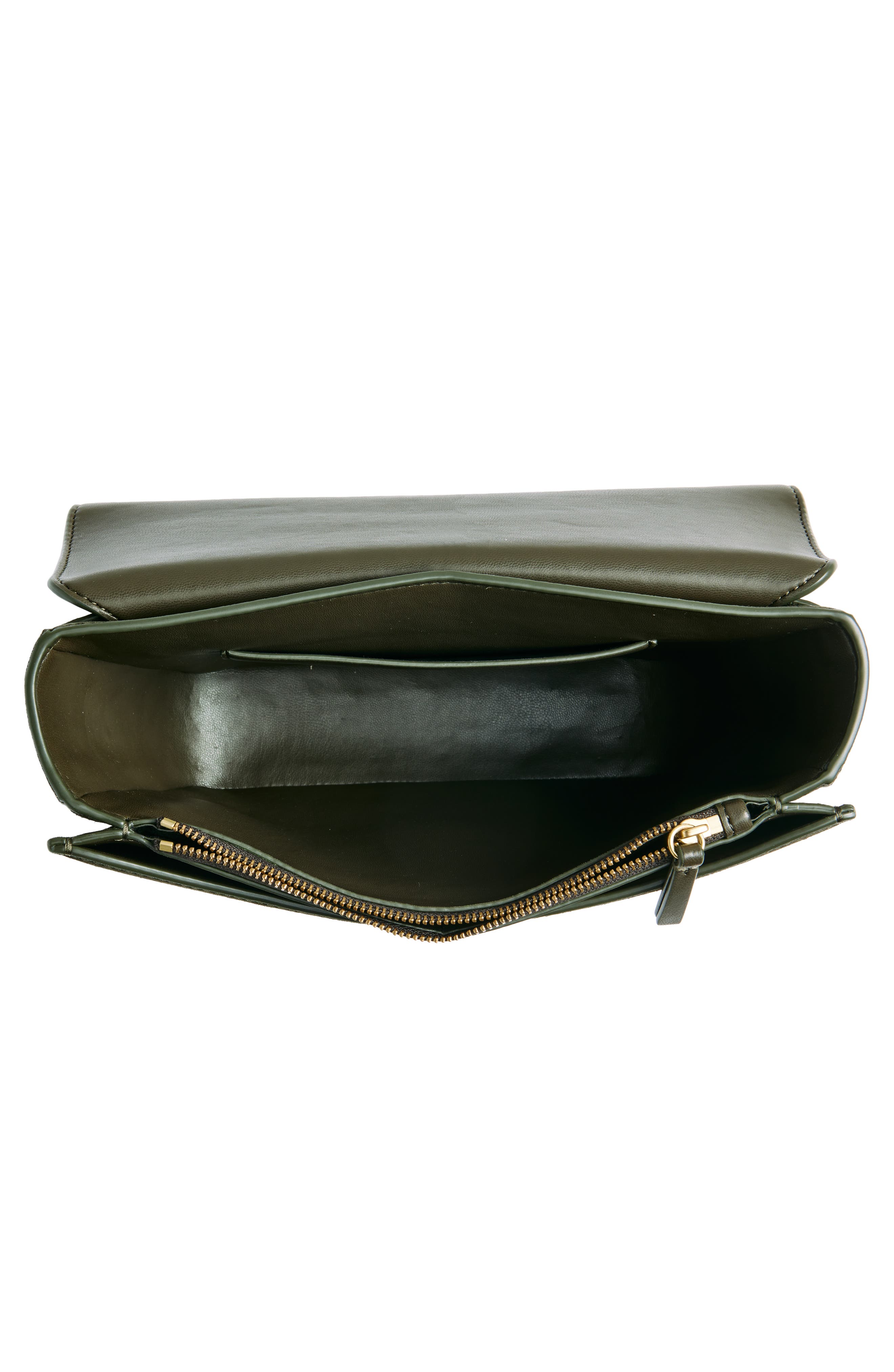 Veronica Beard Double Link Flap Suede Shoulder Bag, Alternate, color, Pine