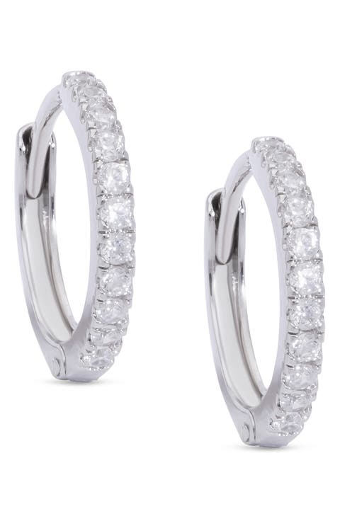 Kids' Pavé Cubic Zirconia Hoop Earrings