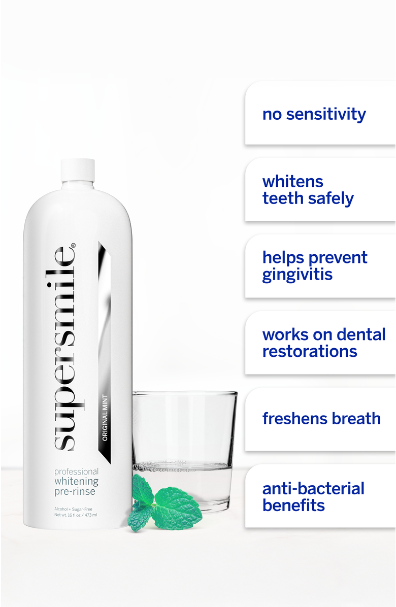 Supersmile Professional Whitening Pre-Rinse 16.0 oz - Mint, Alternate, color, White