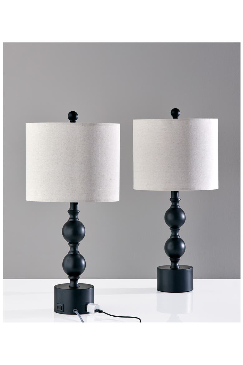 Julius Set of 2 Table Lamps, Alternate, color, BLACK