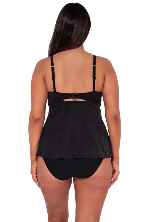Sunsets Escape Tori Tankini In Black Seagrass Texture