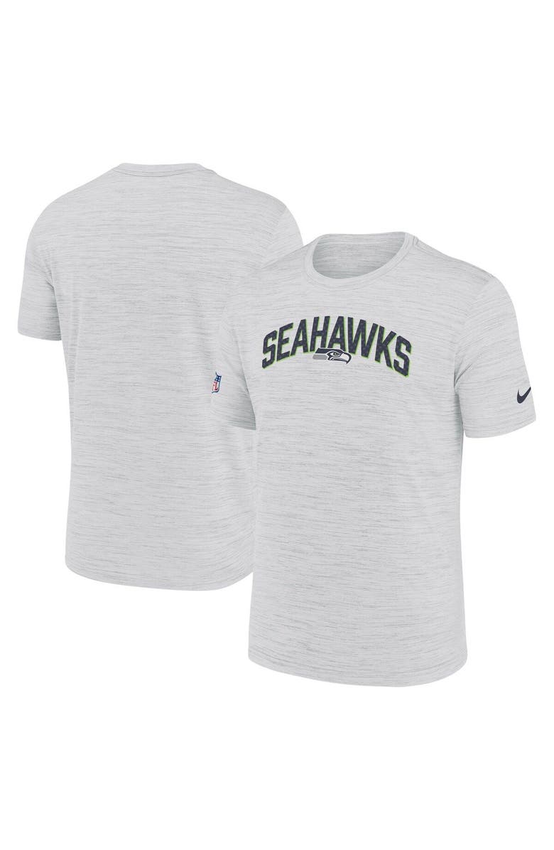 Nike Men's Nike White Seattle Seahawks Sideline Velocity Athletic Stack Performance T-Shirt, Main, color, 