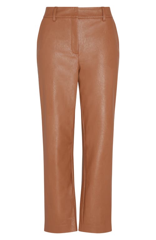 Commando Crop Tapered Faux Leather Trousers In Cocoa