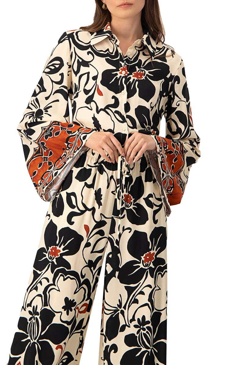 IVONNE Wide Sleeve Printed Shirt, Main, color, Multicolor