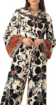 IVONNE Wide Sleeve Printed Shirt