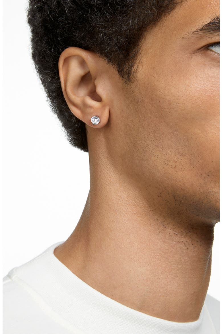 Stilla Stud Earrings, Alternate, color, SILVER / CLEAR CRYSTAL