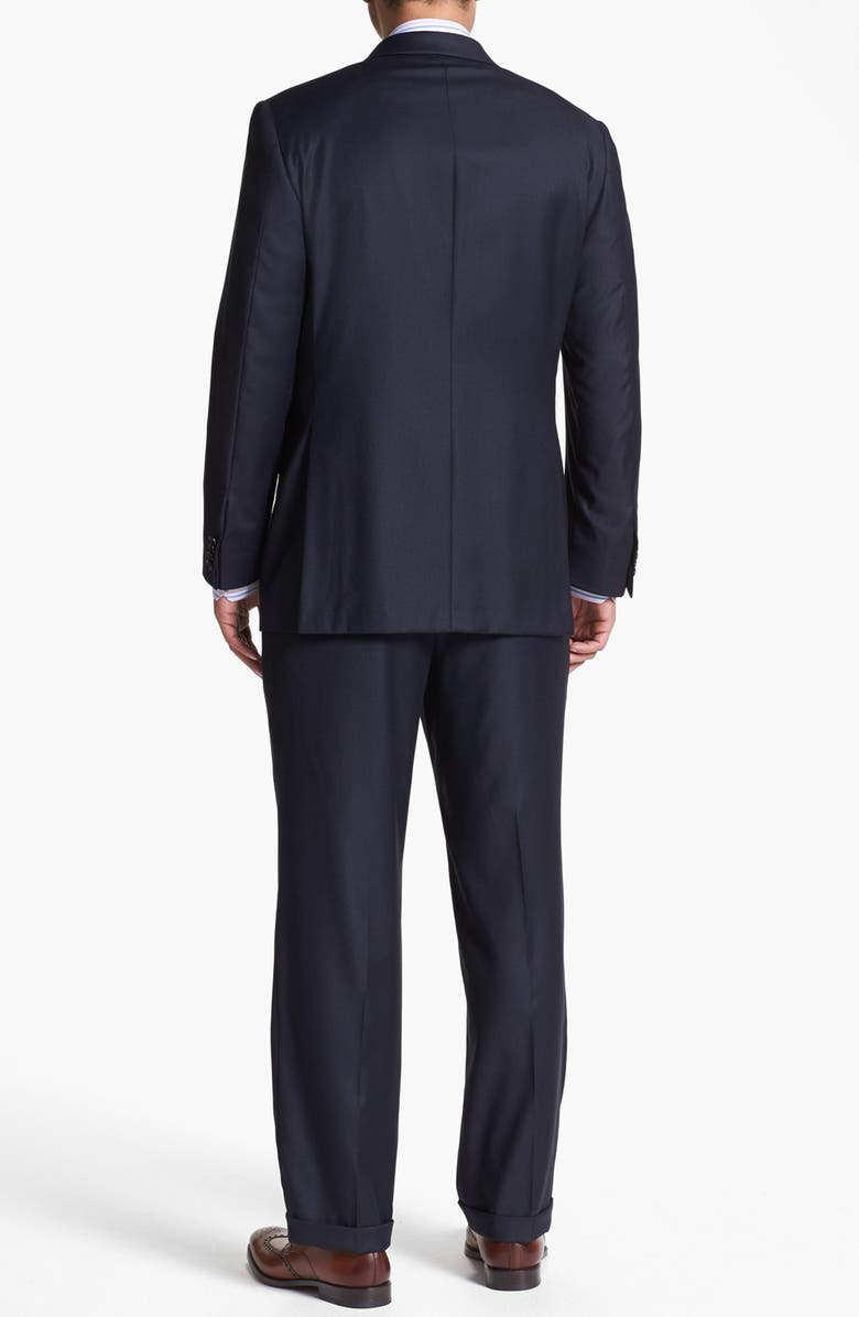 Hickey Freeman Navy Worsted Wool Suit, Alternate, color,