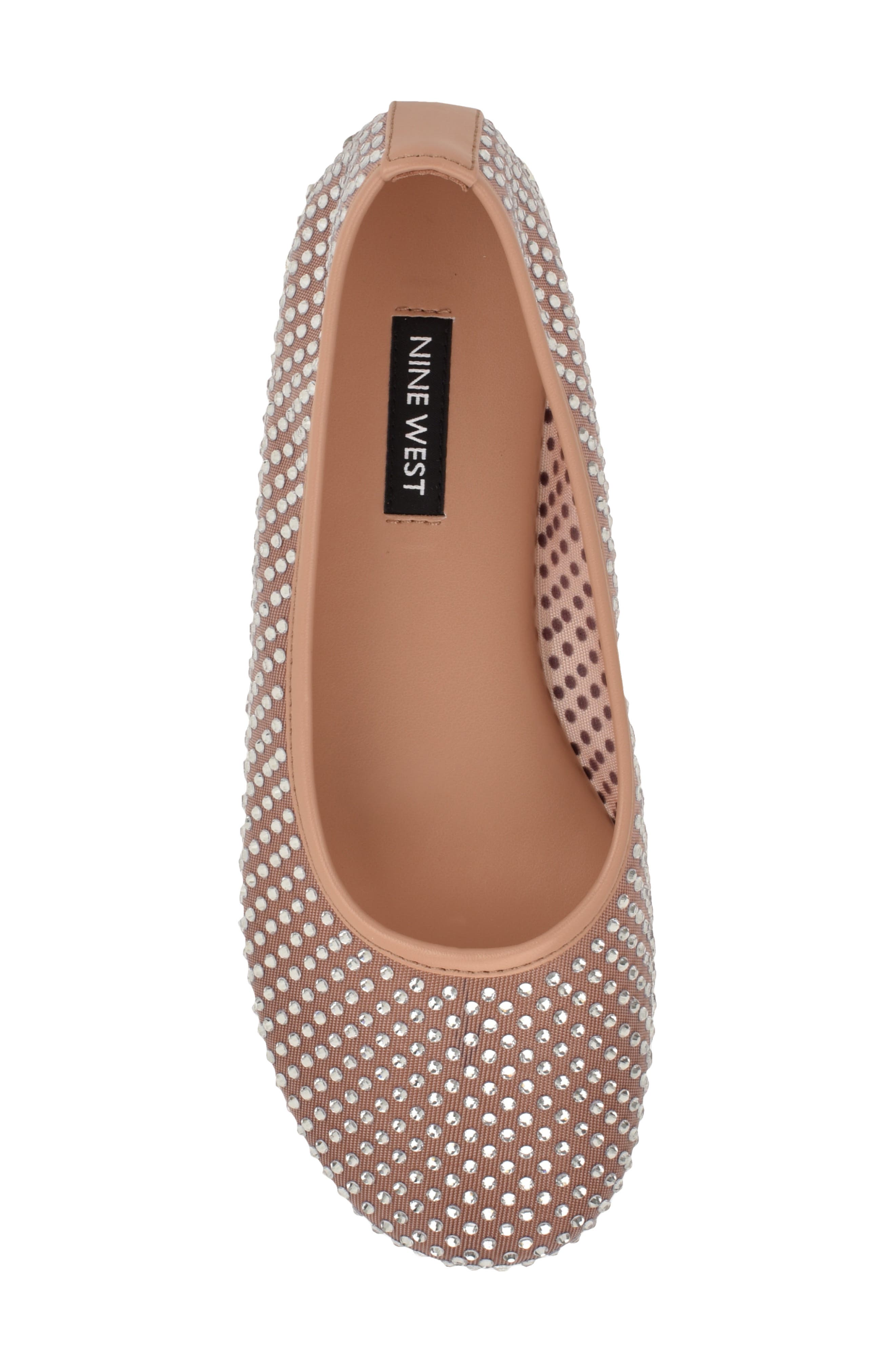 Burnne Studded Mesh Flat, Alternate, color, LIGHT NATURAL