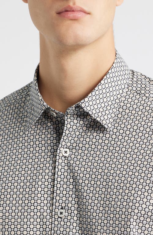James Campbell Robo Trim Fit Dot Print Stretch Cotton Button-up Shirt In Multi