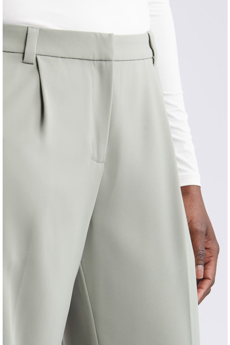 Pleated Mid Rise Trousers, Alternate, color, GREEN HALO