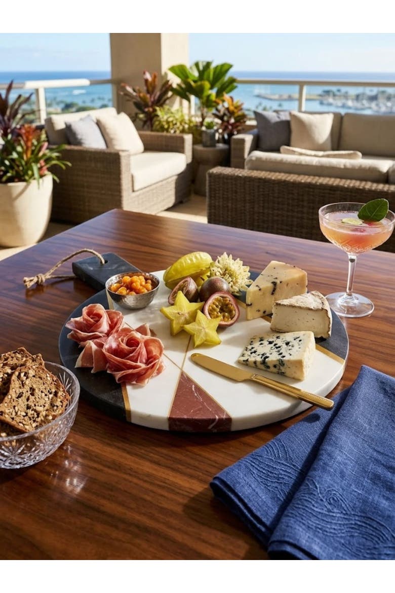 Sardinia Marble Cheese Board, Alternate, color, White