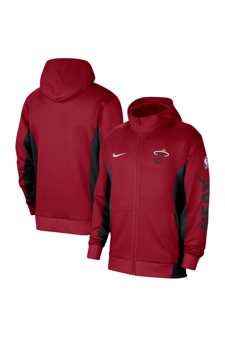 Men's Nike Red Miami Heat 2023/24 Authentic Showtime Full-Zip Hoodie, Main, color, Red