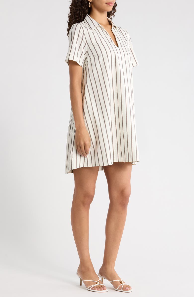 SUGARLIPS Kamara Stripe Cotton Shirtdress, Alternate, color, Marshmallow