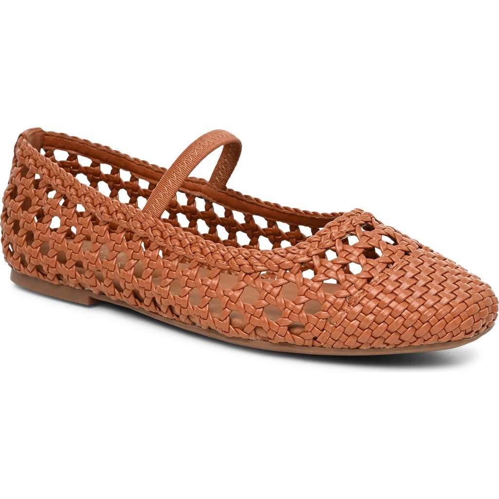 Nicole Miller Woven Flat In Brown