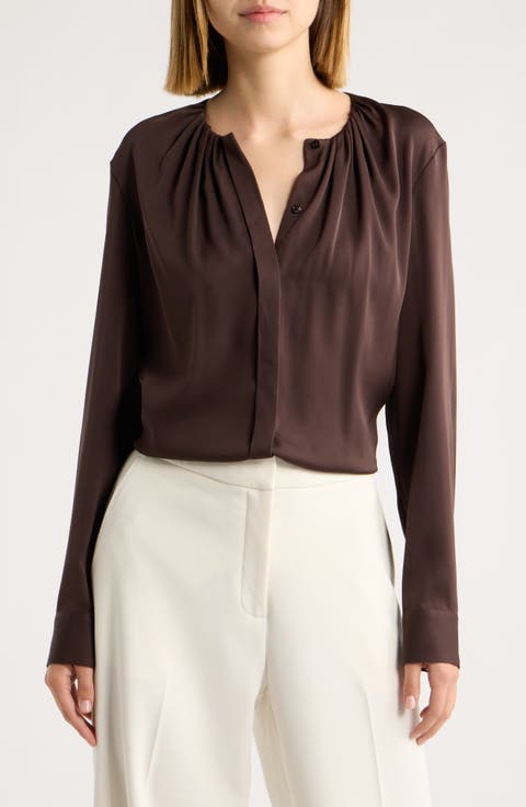 Banorah Silk Blend Pleated Top