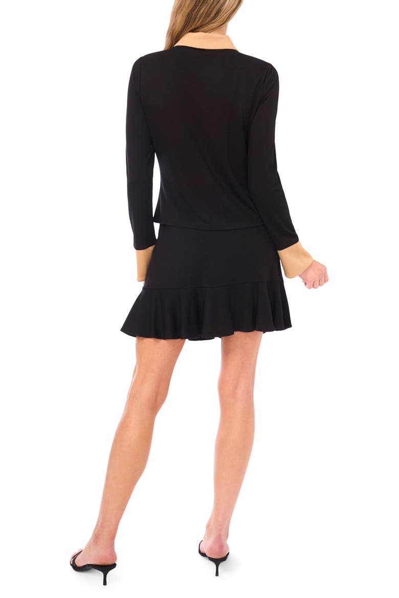 Crystal Button Knit Button-Up Shirt, Alternate, color, RICH BLACK