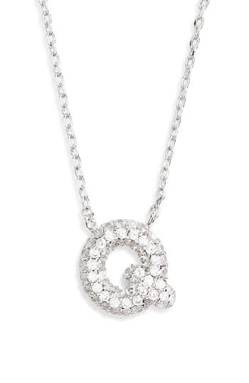 Leith Cubic Zirconia Initial Pendant Necklace