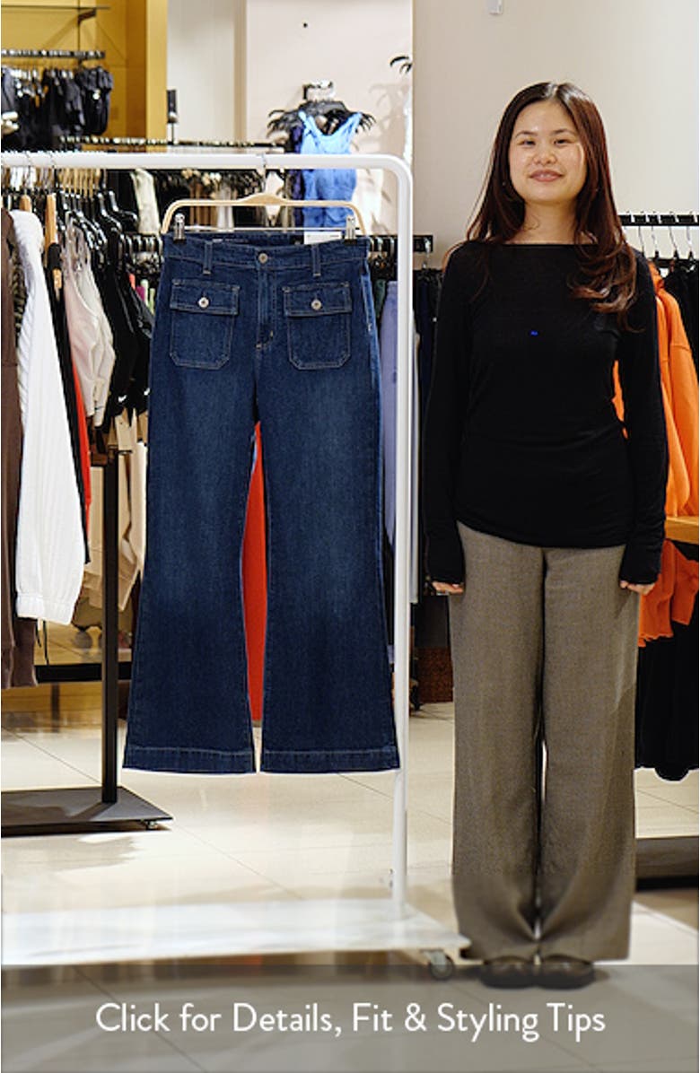 Bonnie Flap Pockets Crop Flare Leg Jeans, sales video thumbnail
