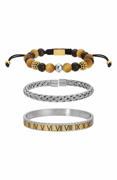 EYE CANDY LOS ANGELES Men's Set of 3 Roman Bracelets