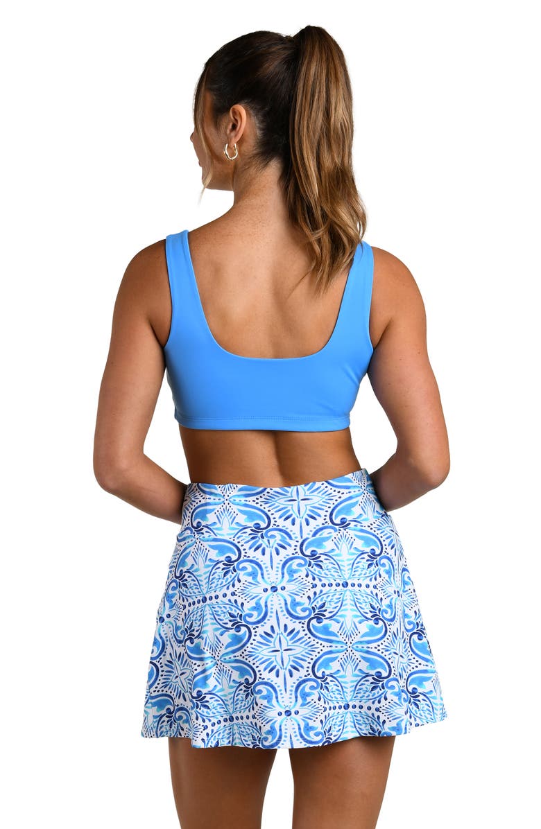 La Blanca Blue Tile Active Skort, Alternate, color, Pacific Blue