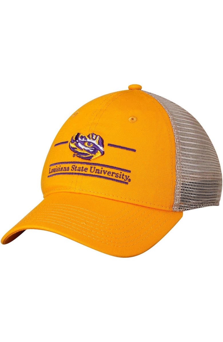 THE GAME Men's The Game Gold LSU Tigers Logo Bar Trucker Adjustable Hat, Main, color, 