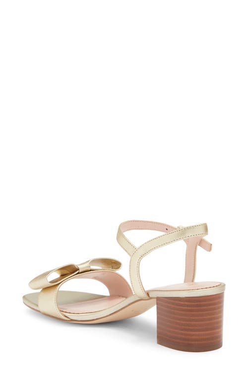 Kate Spade New York Cindy Bow Sandal In Pale Gold