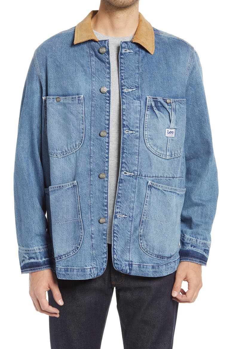 Denim Chore Jacket, Main, color, MEDIUM BLUE