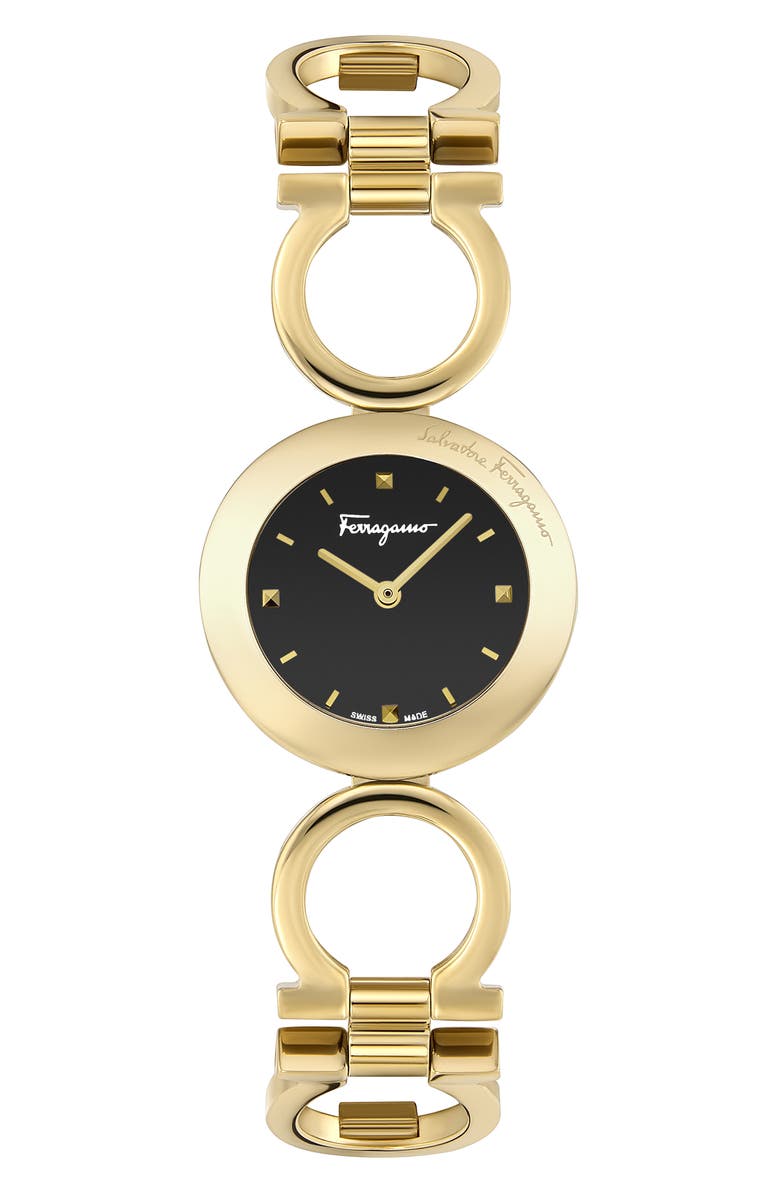 FERRAGAMO Gancino Watch, 28mm, Main, color, Ip Yellow Gold