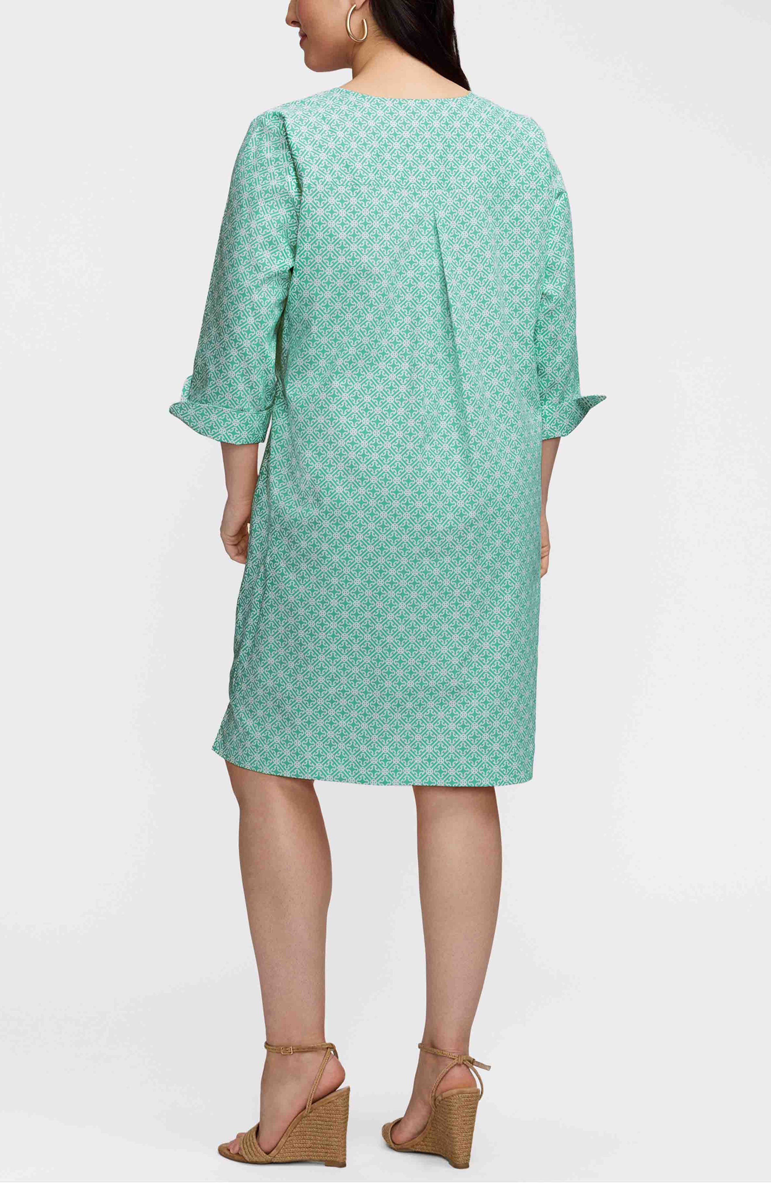 Vena Geo Lattice Print Cotton Shift Dress - image 2