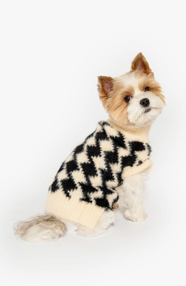 the furryfolks Pixmond Pet Sweater & Crew Socks Set, Alternate, color, Ivory