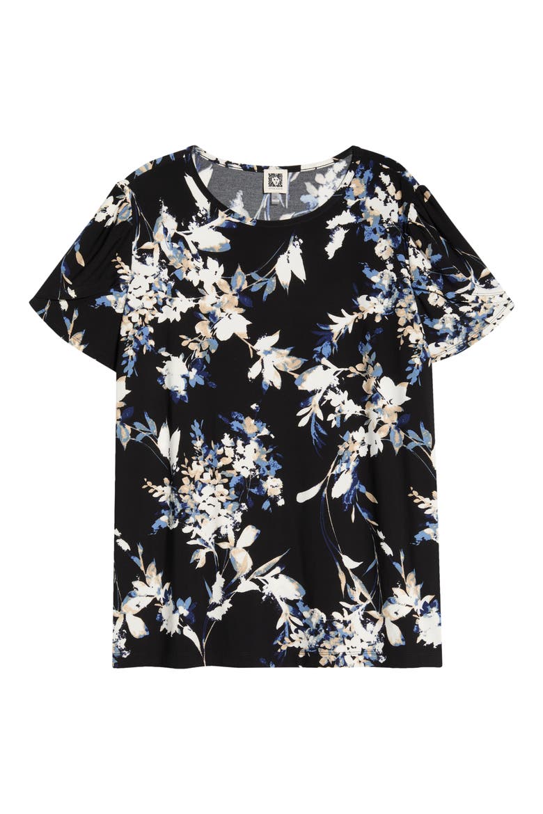 Floral Tulip Sleeve Top, Alternate, color, ANNE BLACK MULTI
