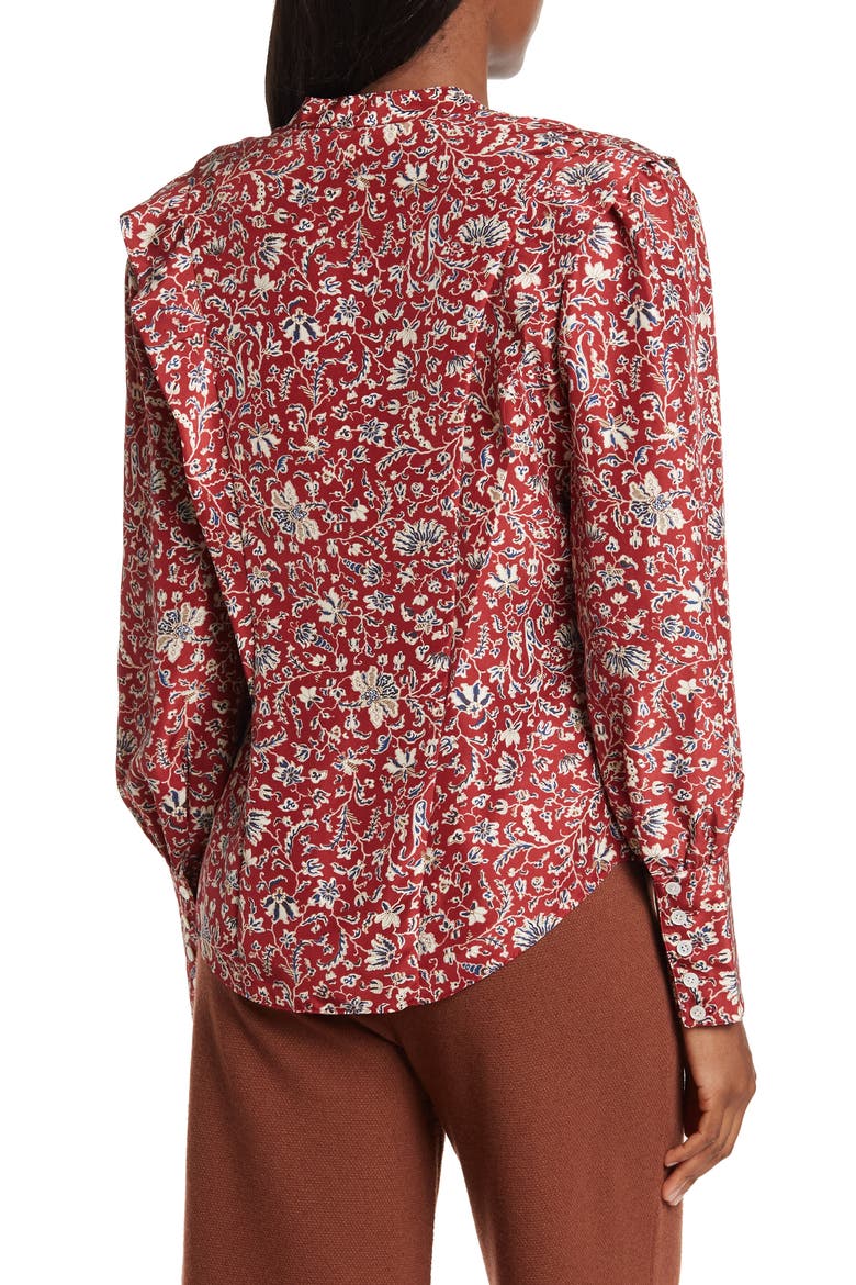 Drela Print Silk Blouse, Alternate, color, CRANBERRY MULTI