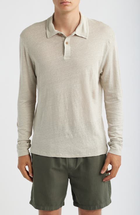 Linen Long Sleeve Polo