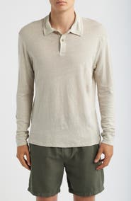 ALEX CRANE Linen Long Sleeve Polo