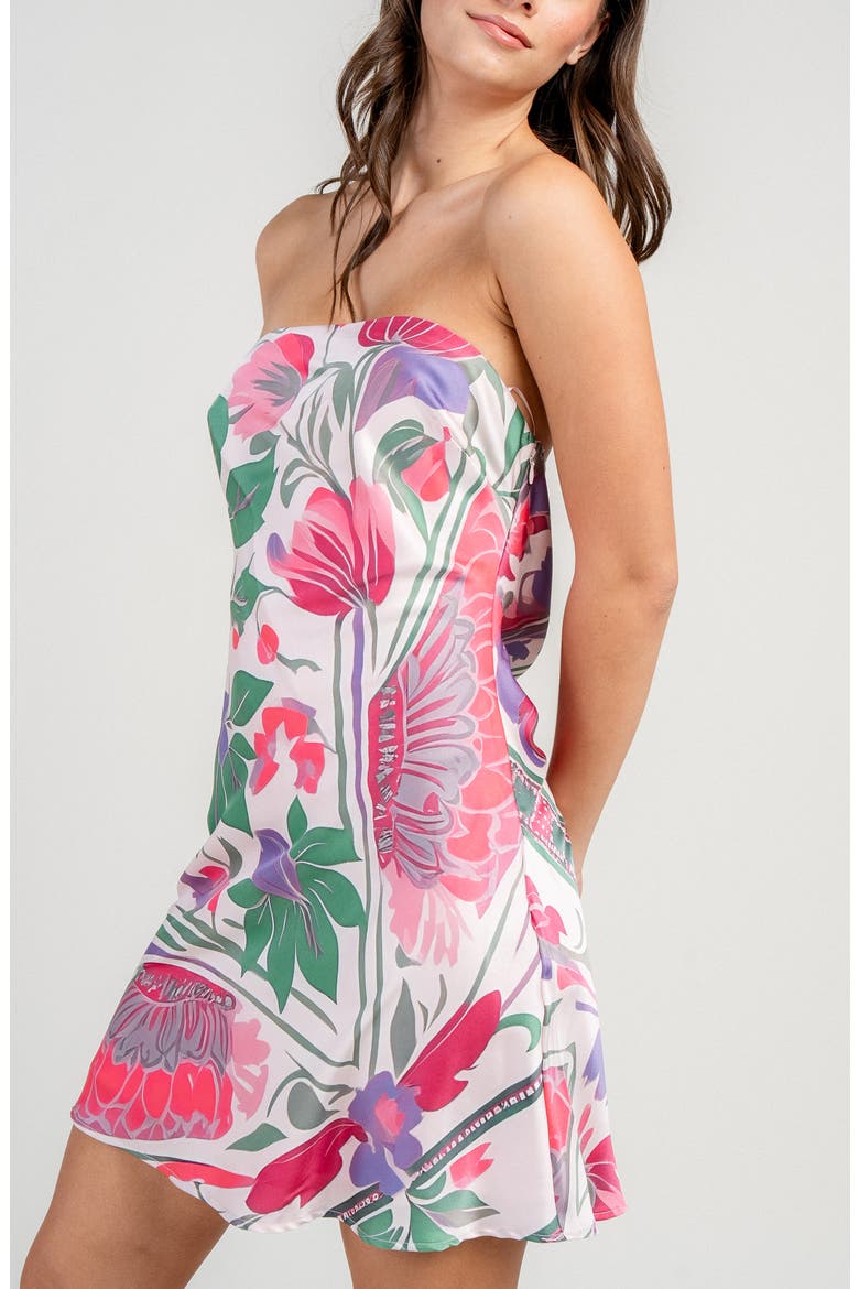 Tube Top A-Line Minidress, Alternate, color, PINK MULTI