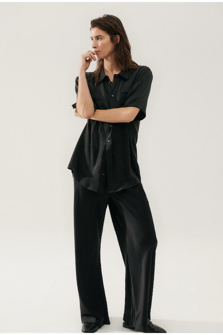 BIAS CUT PANTS BLACK, Main, color, BLACK