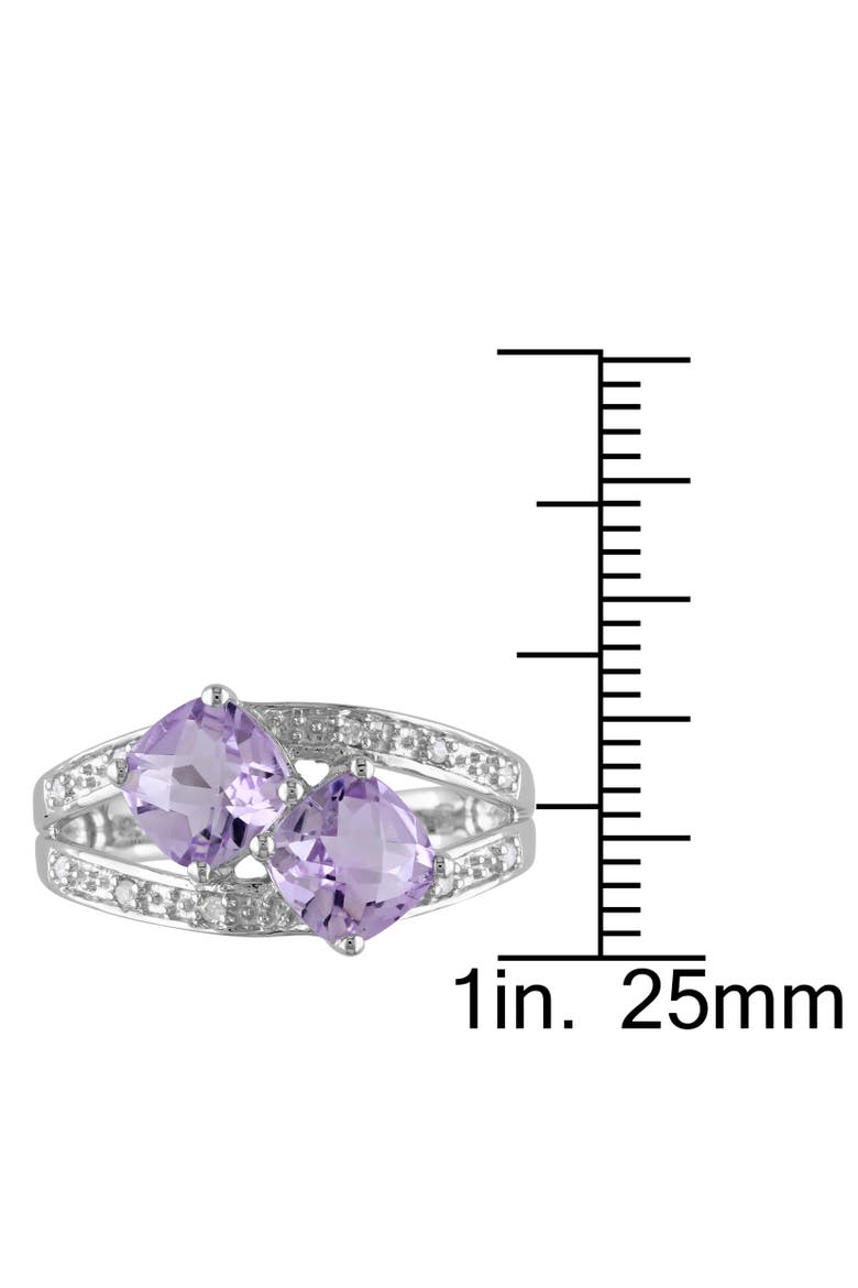 Rose de France & Diamond 2-Stone Ring, Alternate, color, Rose de France