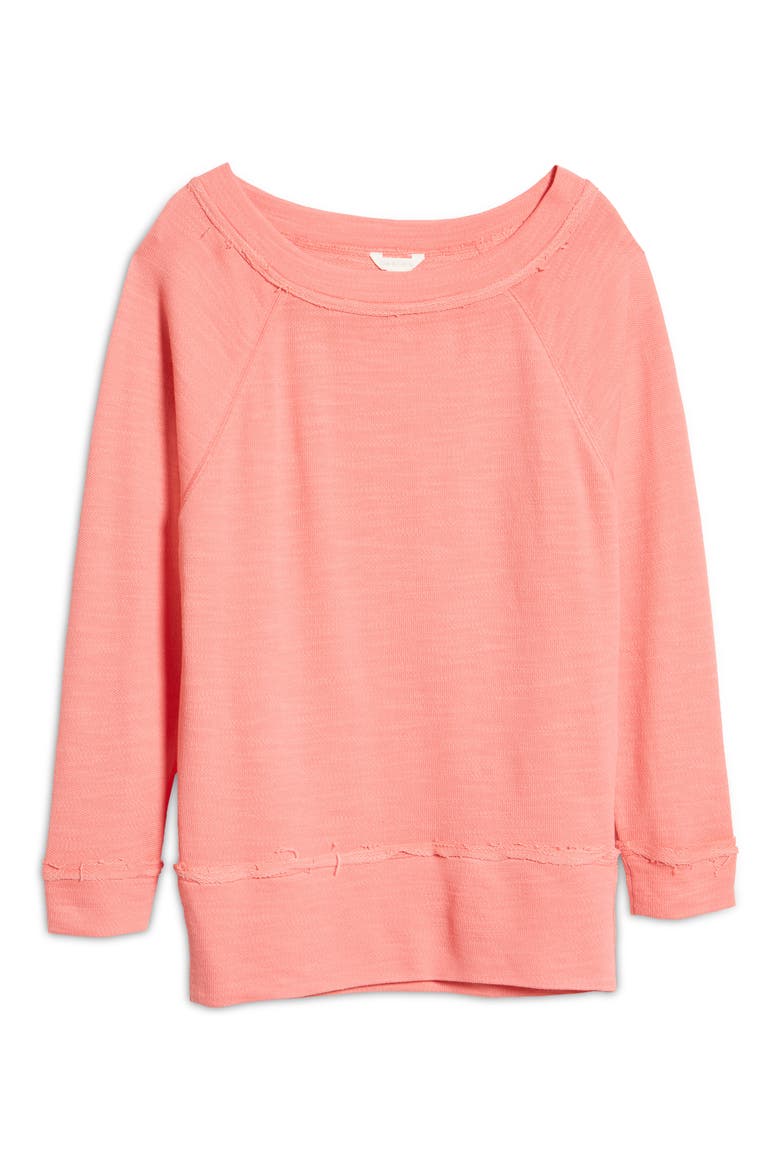 Dolman Sleeve Cotton Blend Pullover, Alternate, color, CORAL TEA ROSE
