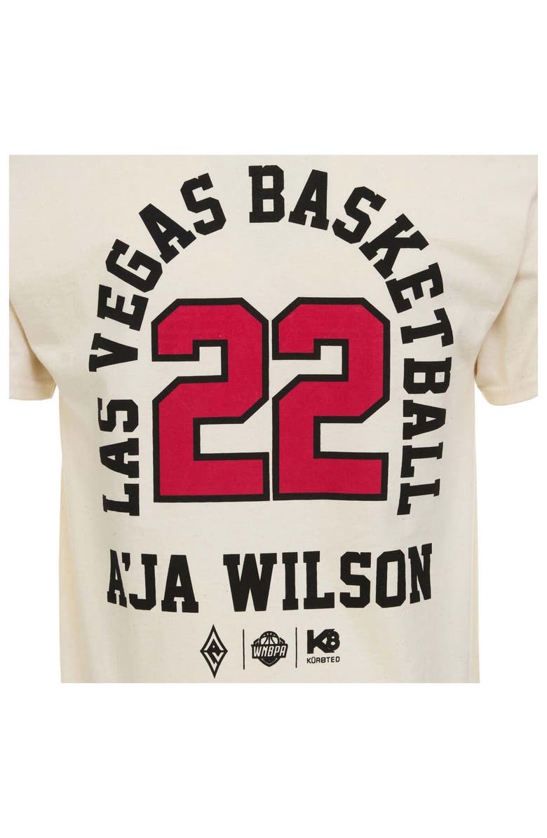 KUR8TED Unisex A'ja Wilson Natural Las Vegas Aces Player ID Arch T-Shirt, Alternate, color, 