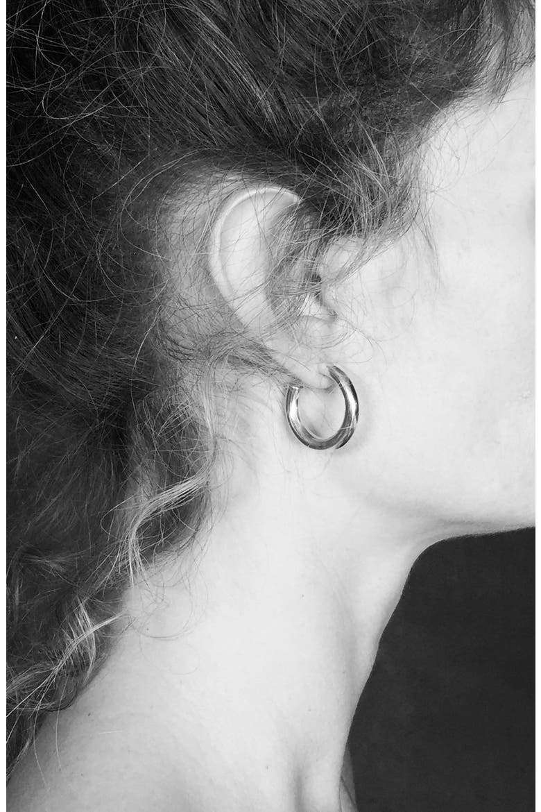 Small Everyday Hoop Earrings, Alternate, color, SILVER