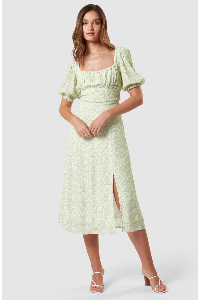 Mia Print Midi Dress, Alternate, color, POSY