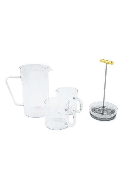 Core Home Clear Glass French Press 3-piece Set In Transparent