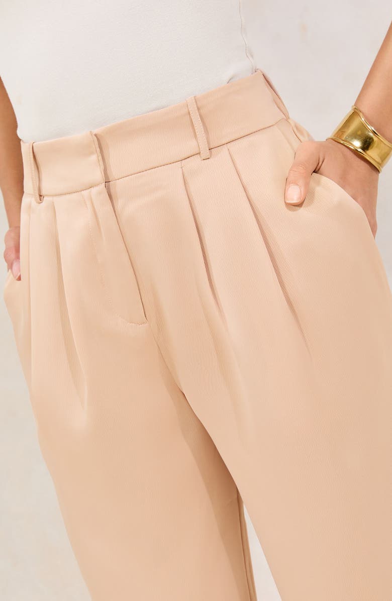 Lipsy Satin Wide Leg Pants, Alternate, color, Champagne