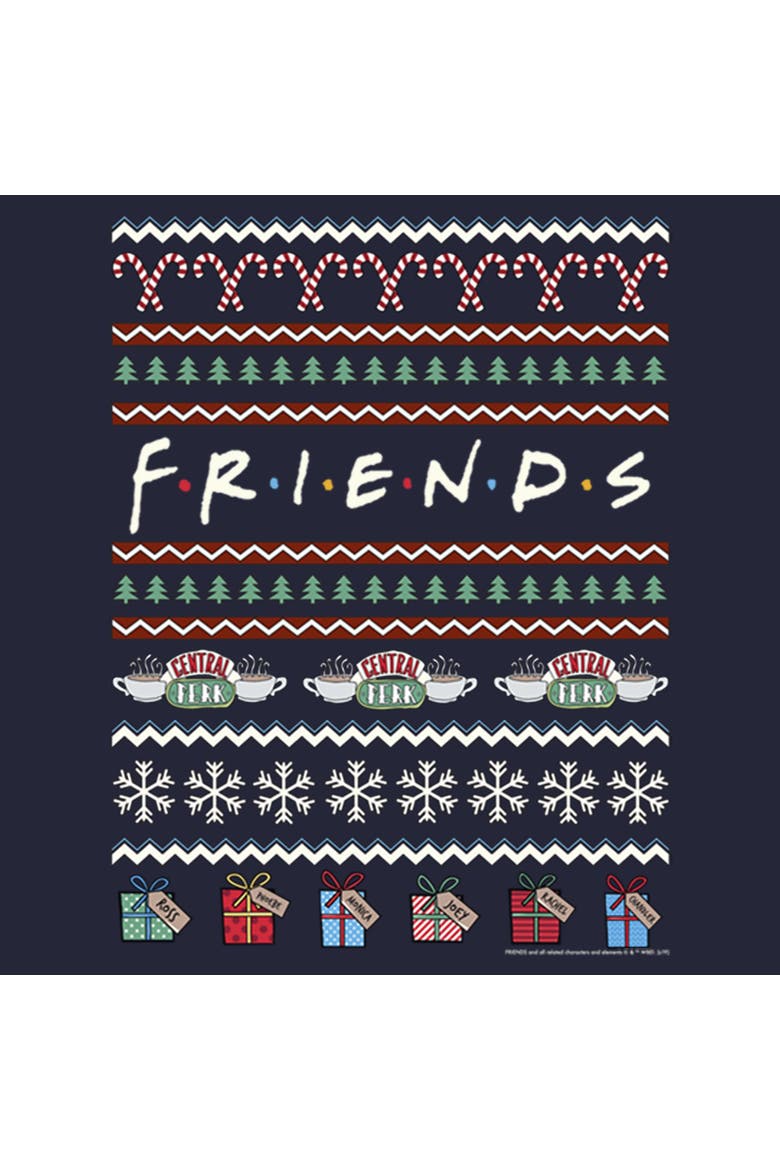 Women's Friends Ugly Christmas Sweater Print Logo  Graphic T-Shirt, Alternate, color, Navy Blue